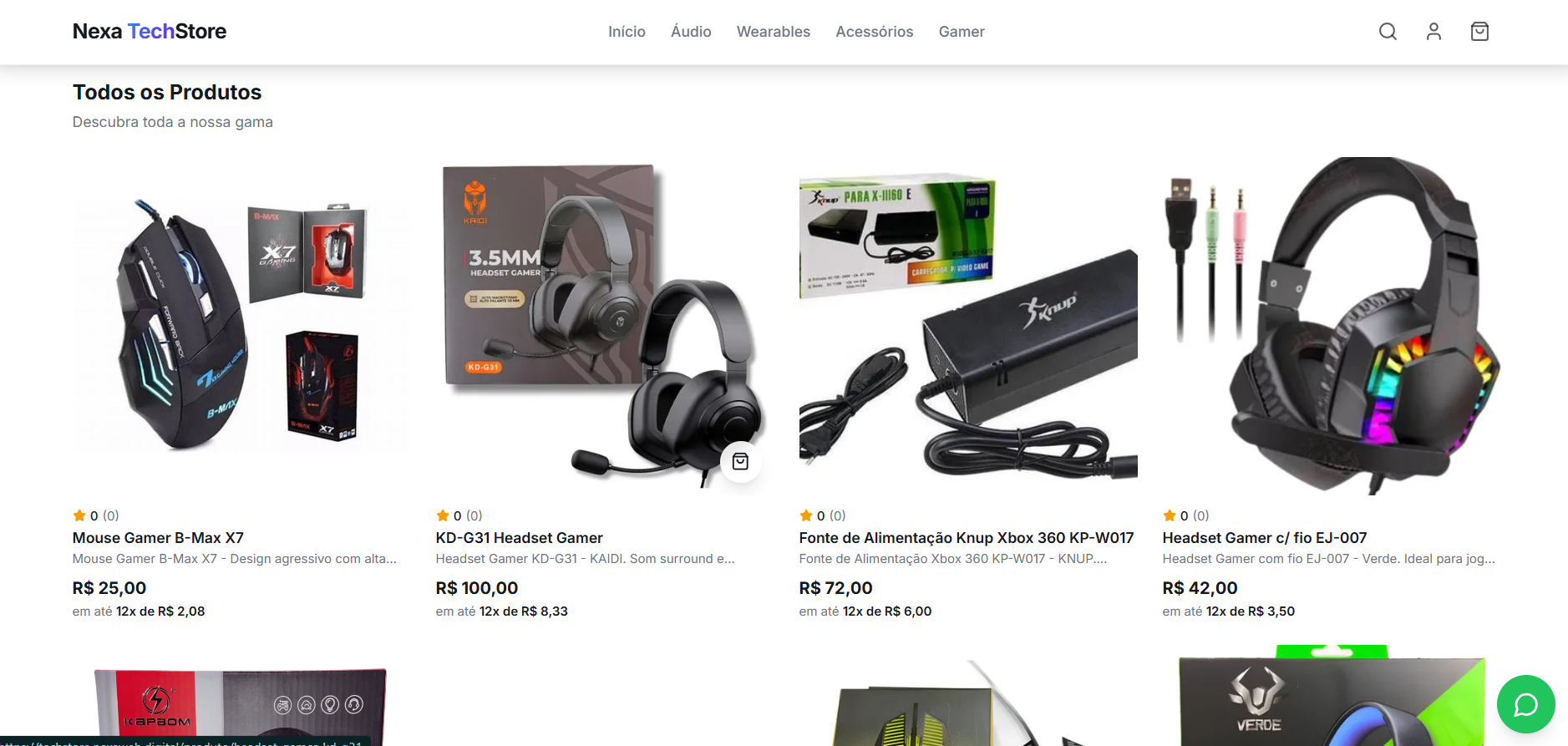 Nexa TechStore — Eletrônicos & Gamer — 2